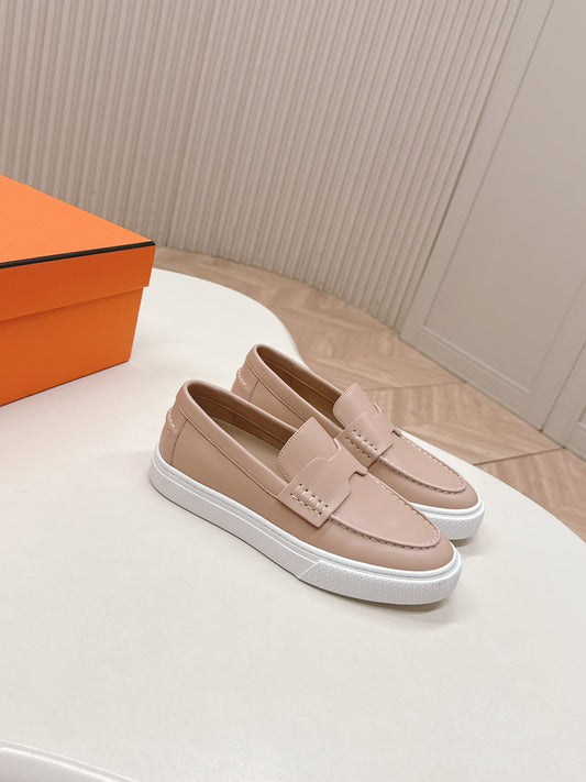 HM 25S SLIP-ON IN SOFT NUDE PINK LAMBSKIN - 35