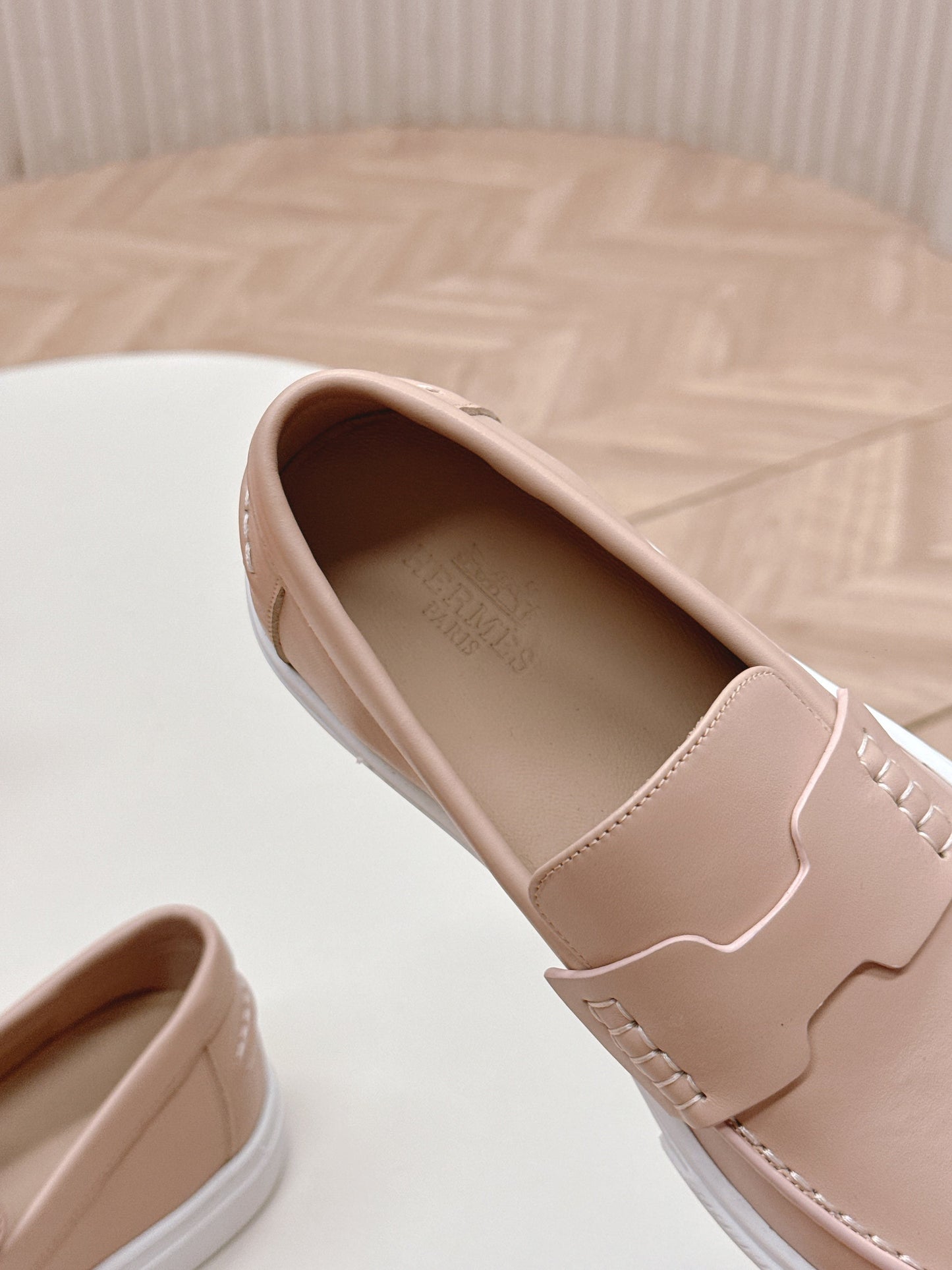 HM 25S SLIP-ON IN SOFT NUDE PINK LAMBSKIN - 35