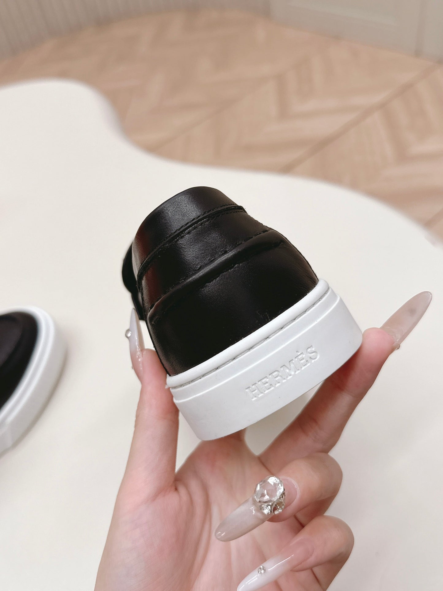 HM 25S SLIP-ON IN BLACK LAMBSKIN - 35
