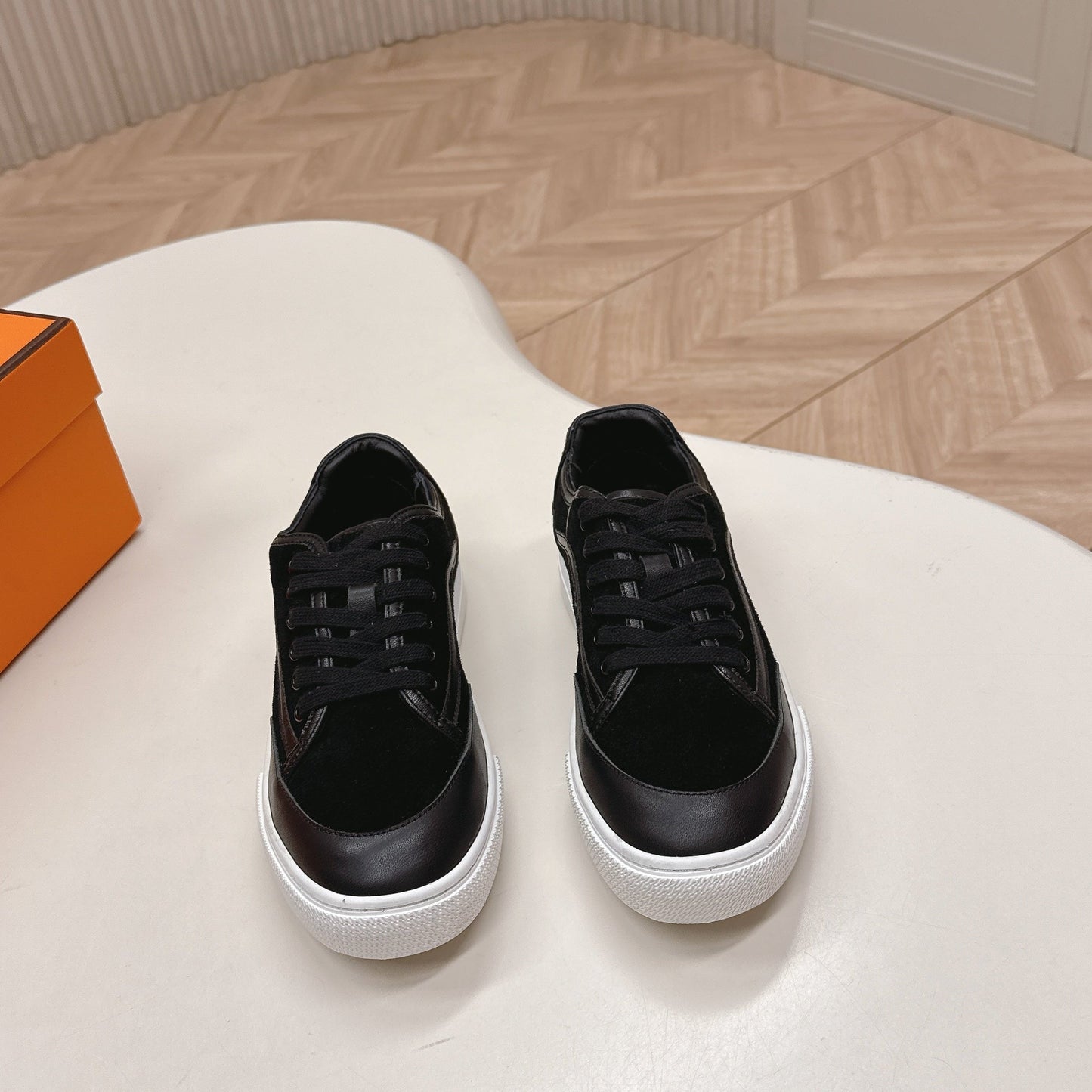 HM 25S SNEAKER LOW SPORTS IN BLACK SUEDE MIX LAMBSKIN - 35