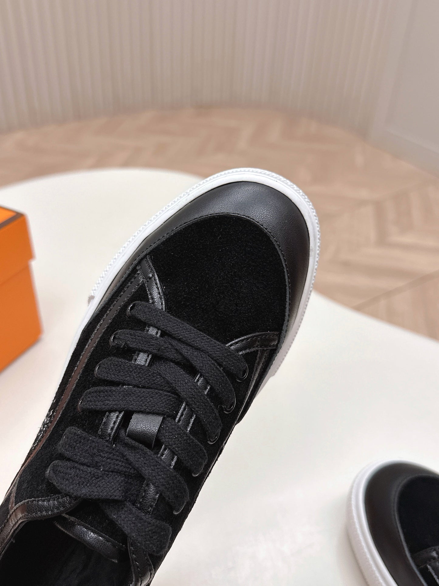 HM 25S SNEAKER LOW SPORTS IN BLACK SUEDE MIX LAMBSKIN - 35