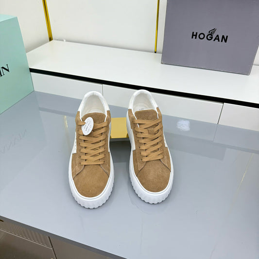 КРОСІВКИ HOGAN TOM FORD 26S З КОРИЧНЕВО-БІЛОЇ ЗАМШІ