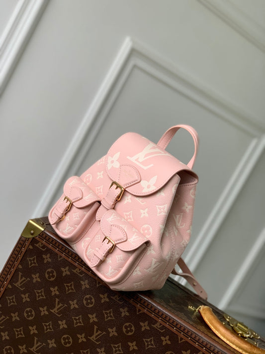 РЮКЗАК BACKUP 22 ЗІ ШКІРИ MONOGRAM EMPREINTE СВІТЛО-РОЖЕВОГО КОЛЬОРУ