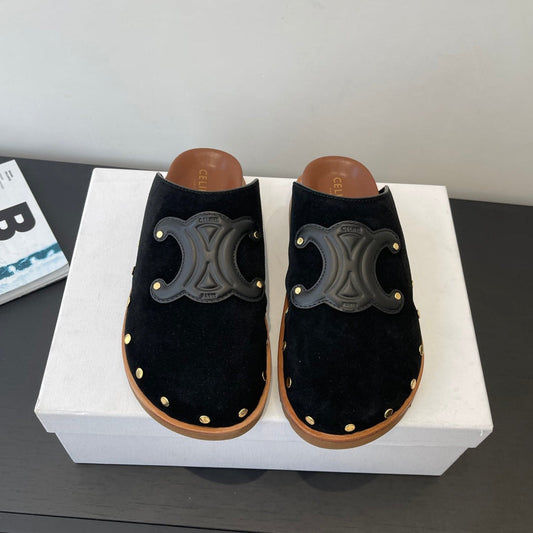 CELINE 26S МУЛИ З ЧОРНОЇ ЗАМШІ