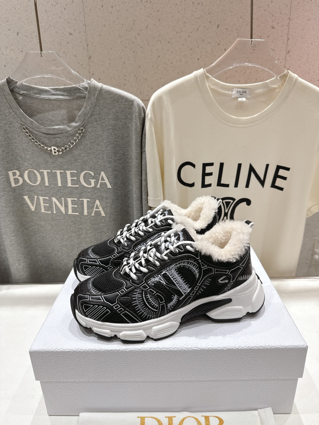 DIOR CHRONO SNEAKER 25S IN BLACK LAMBSKIN AND MESH FABRIC STYLE 3 - 35