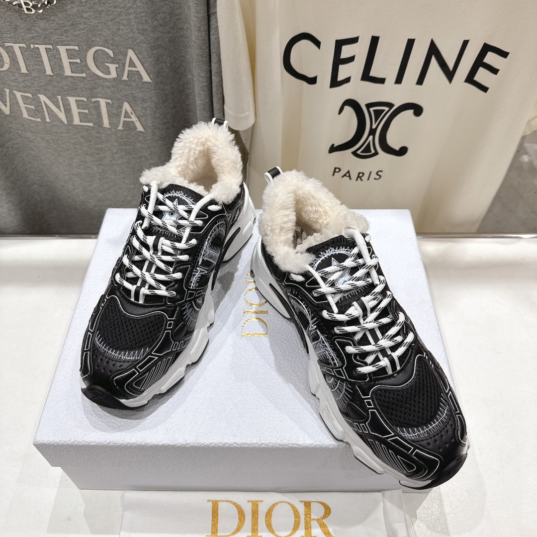 DIOR CHRONO SNEAKER 25S IN BLACK LAMBSKIN AND MESH FABRIC STYLE 3 - 35