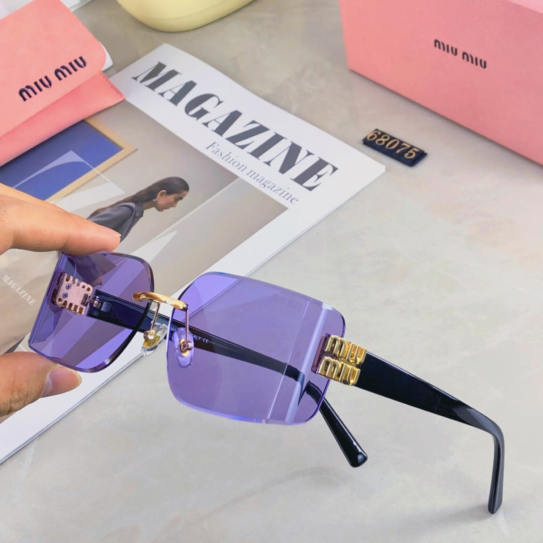 LOGO SQUARE SUNGLASSES 499927 IN METAL - Purple