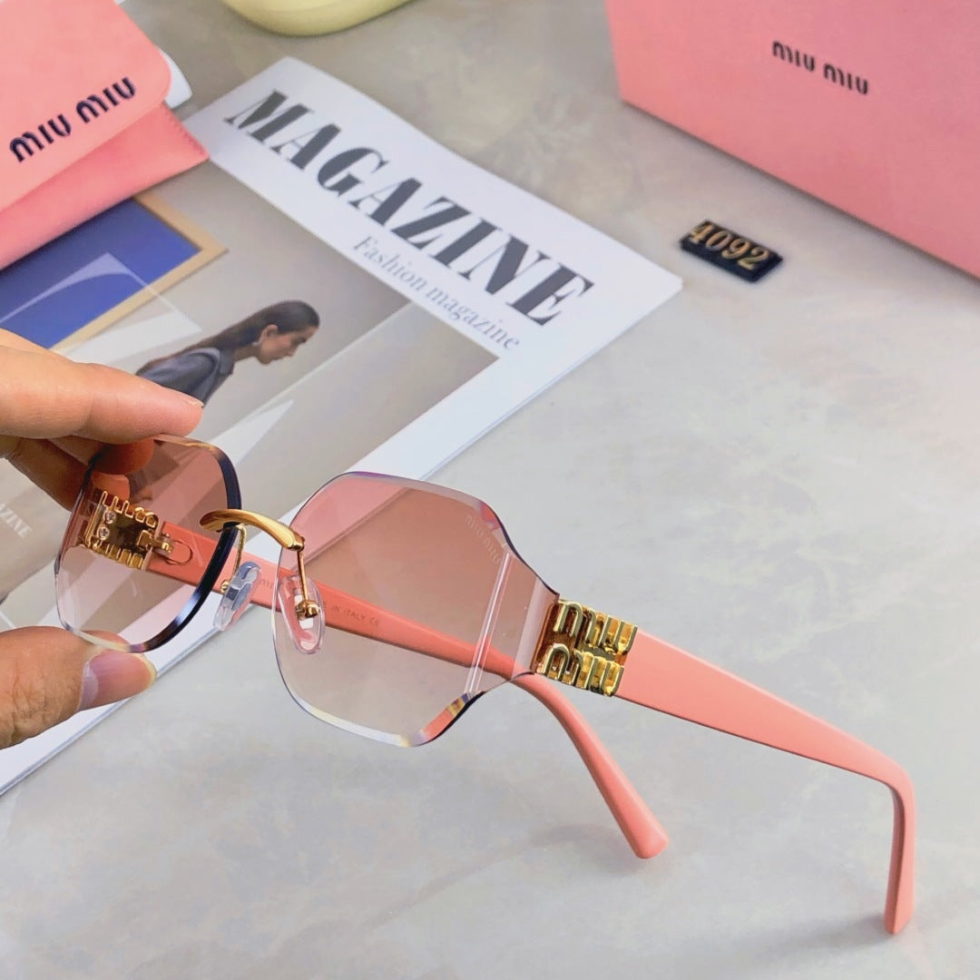 LOGO SQUARE SUNGLASSES 499930 IN METAL - Pink