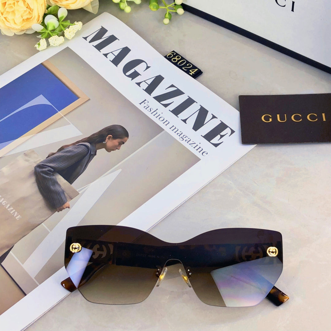 MIRRORED BUTTERFLY FRAME SUNGLASSES 571497 IN ACETATE EMBOSSED LOGO - Blue oblique mask