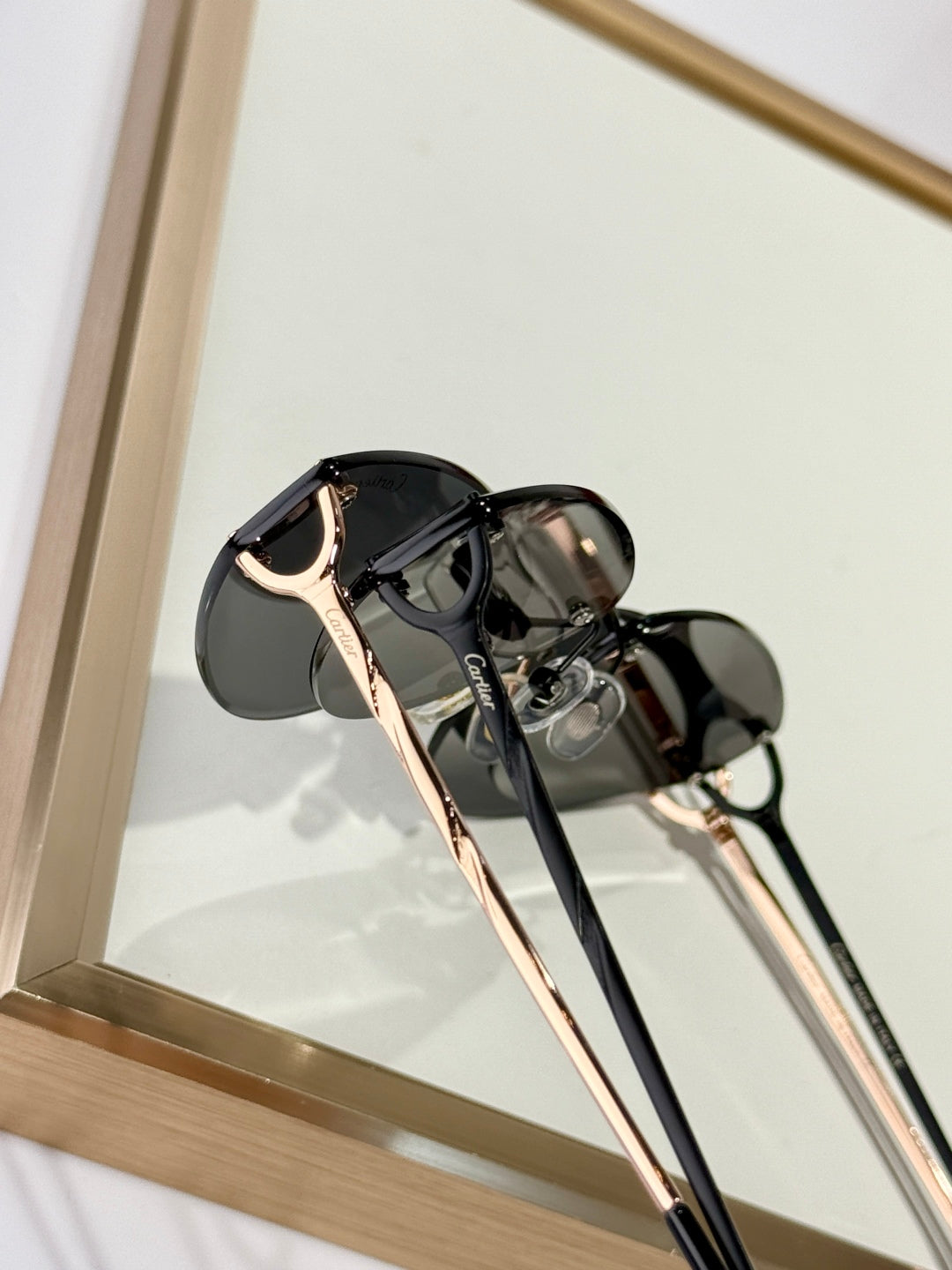 C DE TRIANGLE FRAME SUNGLASSES CT0334S IN METAL - Brown