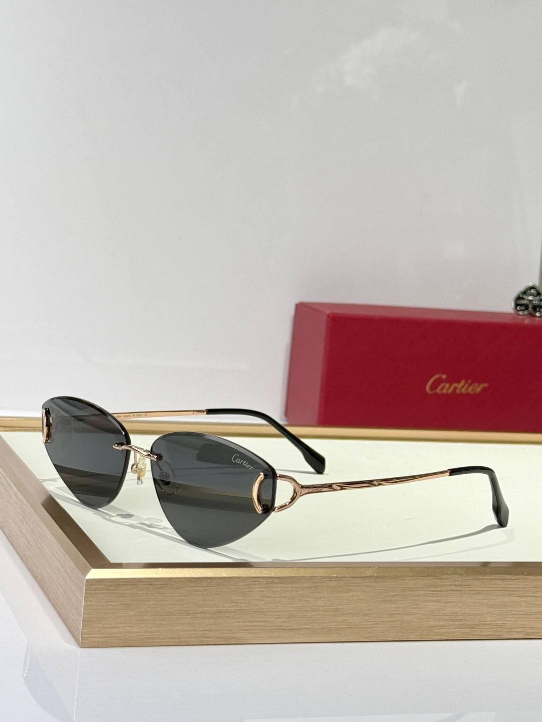 C DE TRIANGLE FRAME SUNGLASSES CT0334S IN METAL - Brown