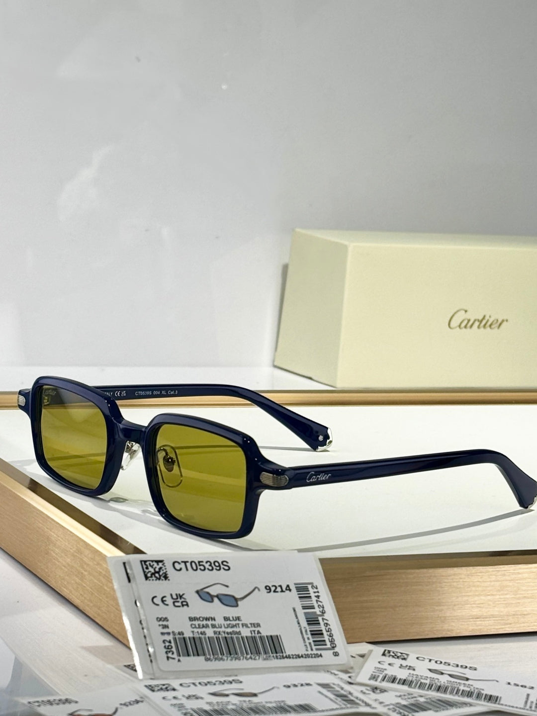 PREMIÈRE SQUARE FRAME SUNGLASSES CT0539S IN ACETATE - Yellow photochromic lenses