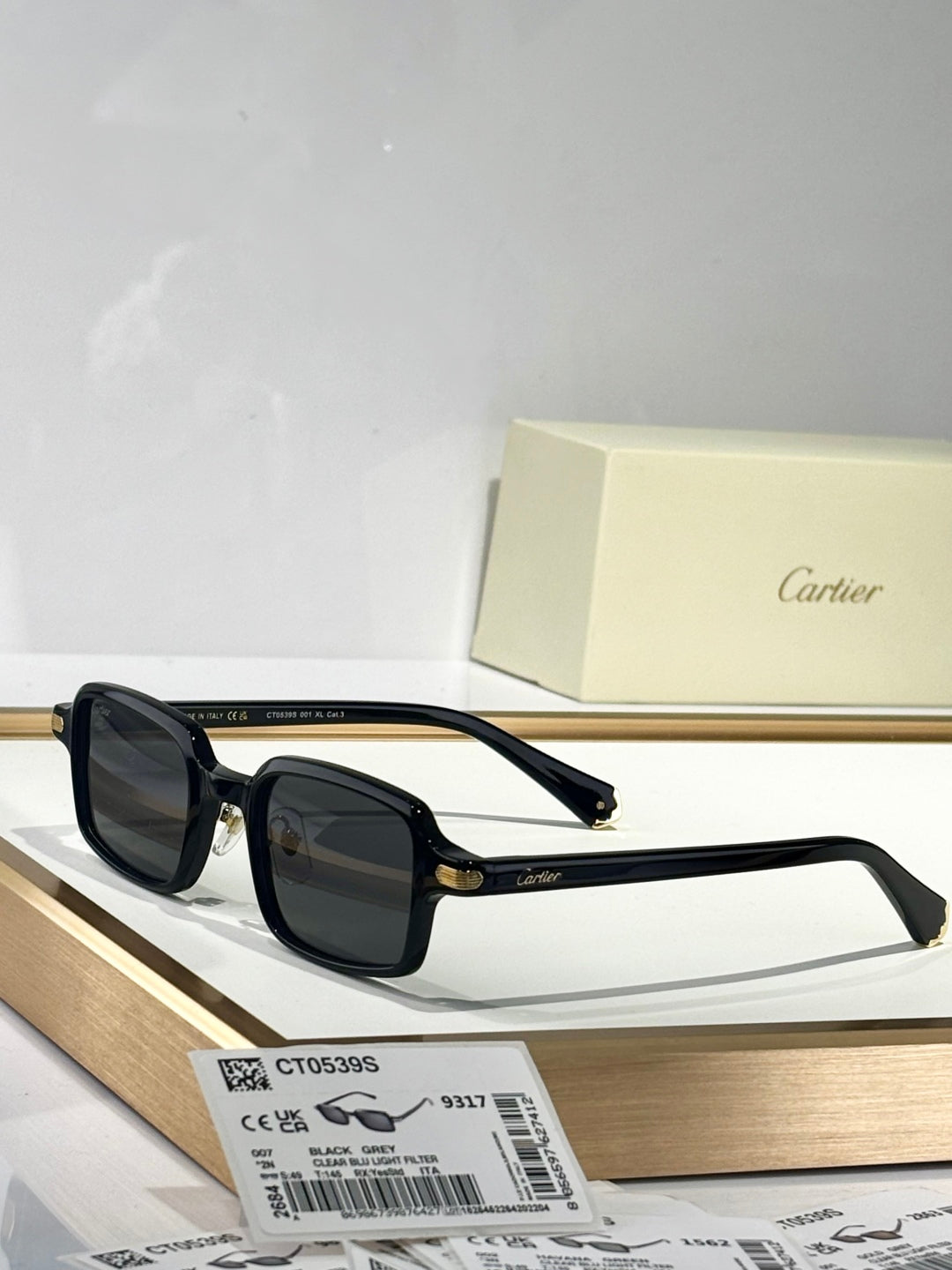 PREMIÈRE SQUARE FRAME SUNGLASSES CT0539S IN ACETATE - Yellow photochromic lenses