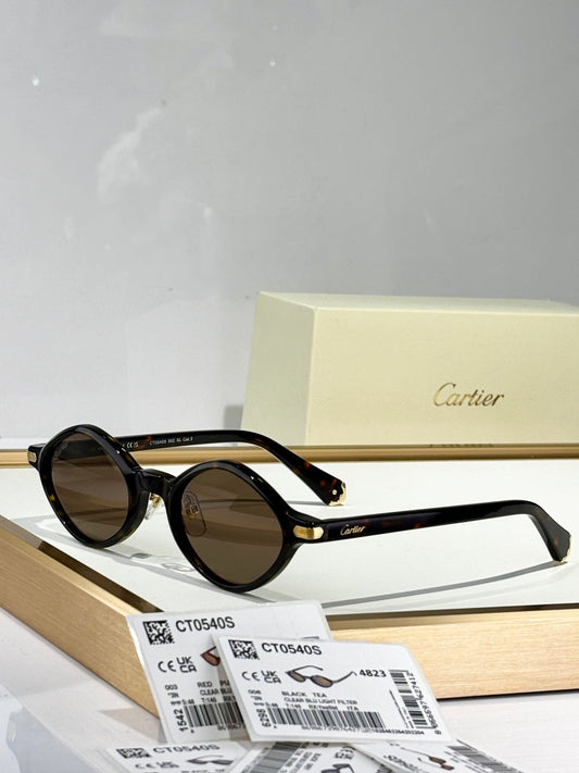 PREMIÈRE GEOMETRIC FRAME SUNGLASSES CT0540S IN ACETATE - Dark brown tortoiseshell