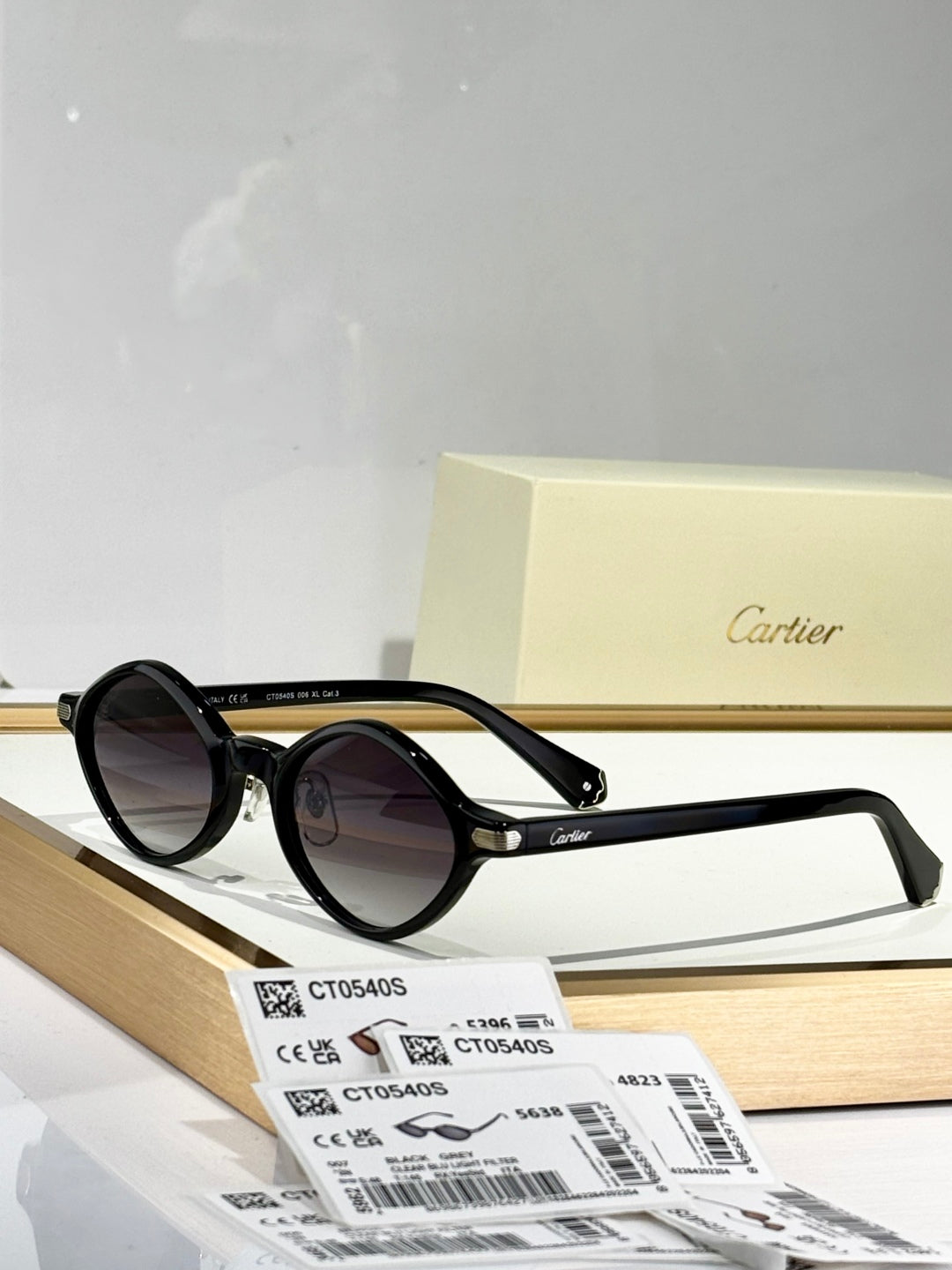 PREMIÈRE GEOMETRIC FRAME SUNGLASSES CT0540S IN ACETATE - Dark brown tortoiseshell