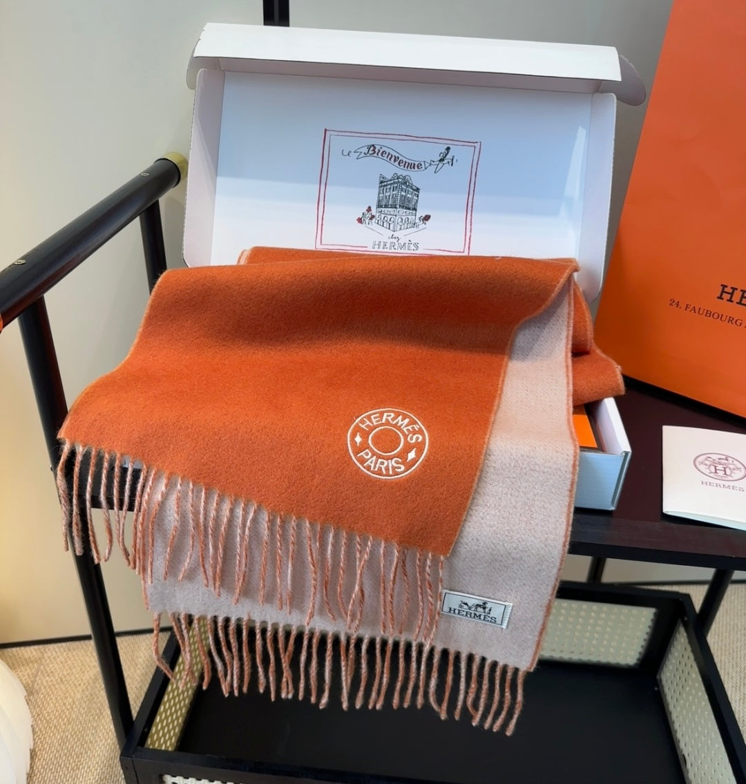 HERMES 25S SCARF 190 IN CASHMERE 854622