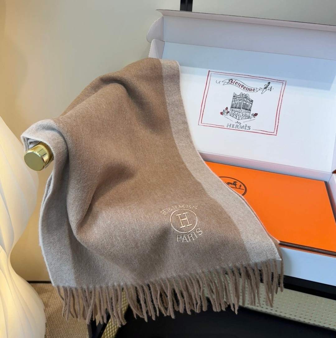 HERMES 25S SCARF 190 IN CASHMERE 854635