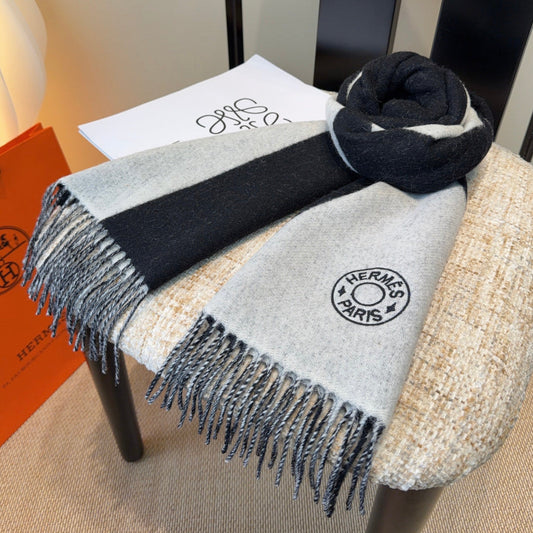 HERMES 25S SCARF 190 IN CASHMERE 989786
