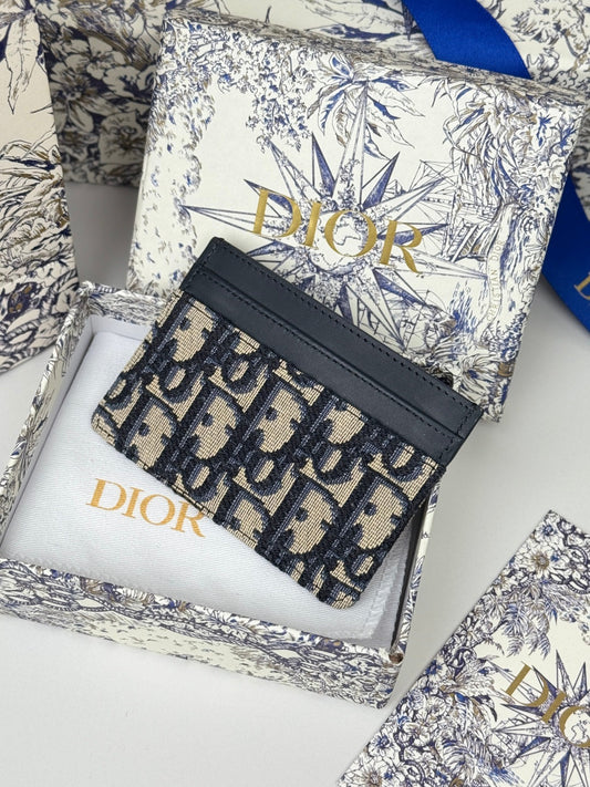 DIOR 25S 30 MONTAIGNE ГАМАНЕЦЬ-КАРТНИЦЯ 10 З ЧОРНОГО ЖАККАРДУ ВІЗЕРУНКУ OBLIQUE