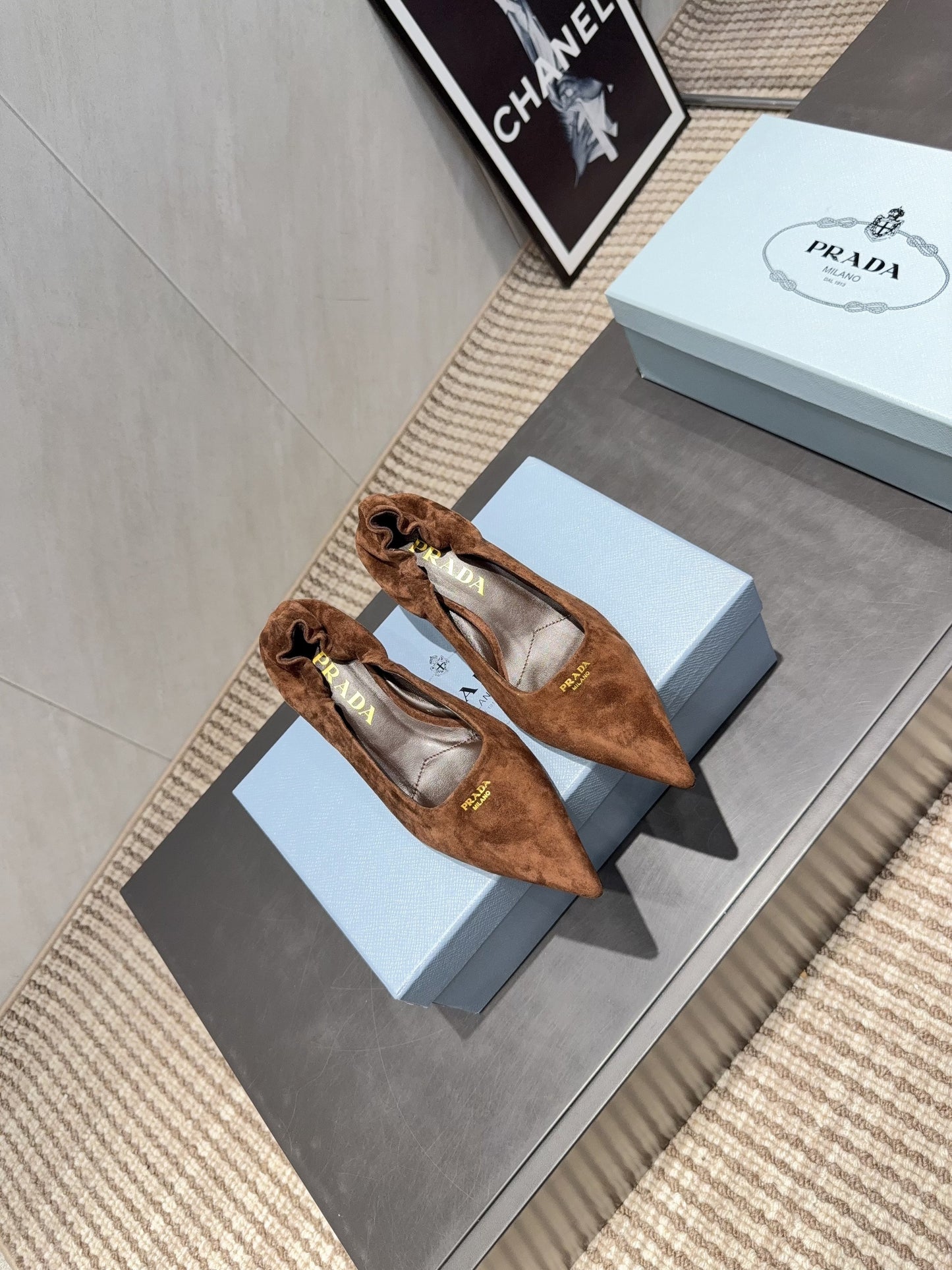 ТУФЛІ PRADA 26S 55 ММ З КОРИЧНЕВОЇ ЗАМШІ