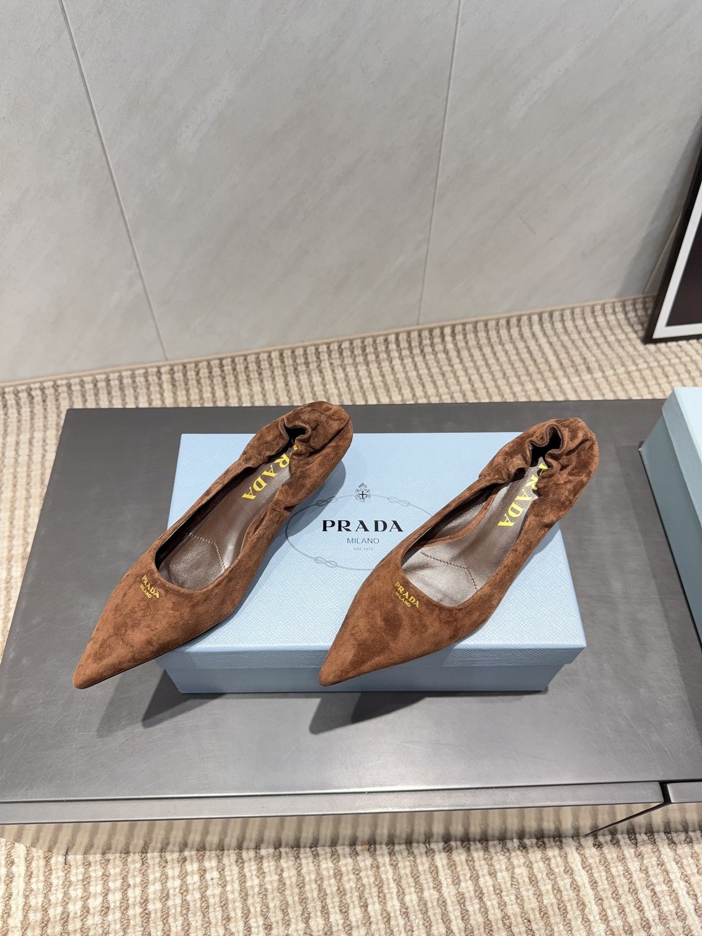 ТУФЛІ PRADA 26S 55 ММ З КОРИЧНЕВОЇ ЗАМШІ