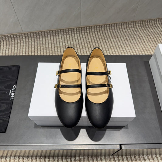 БАЛЕТКИ CELINE 26S З ЧОРНОЇ ТЕЛЯЧОЇ ШКІРИ