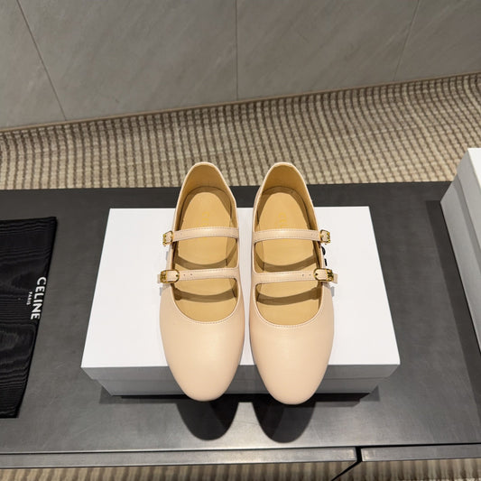 БАЛЕТКИ CELINE 26S З БЕЖЕВОЇ ТЕЛЯЧОЇ ШКІРИ