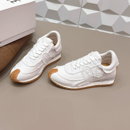 КРОСІВКИ LOEWE 26S FLOW RUNNER З БІЛОГО ДЕНІМУ