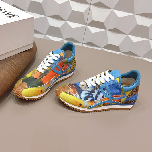 КРОСІВКИ LOEWE 26S FLOW RUNNER З БАГАТОКОЛІРНОЇ ТКАНИНИ ТА ТЕЛЯЧОЇ ШКІРИ, СТИЛЬ 3