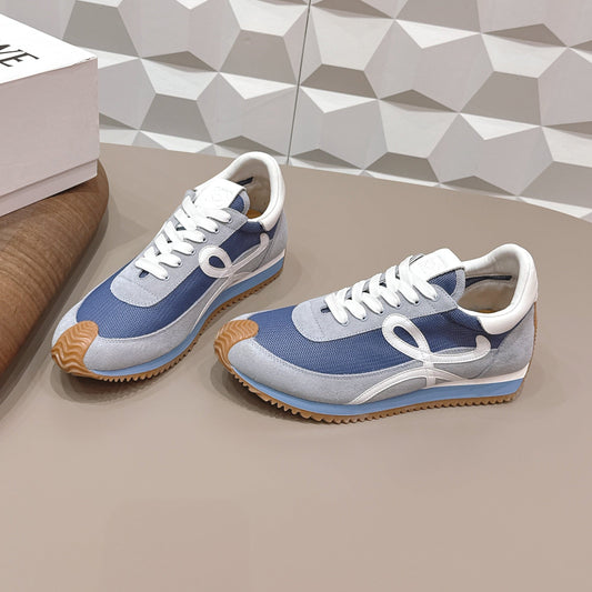 КРОСІВКИ LOEWE 26S FLOW RUNNER ЗІ СВІТЛО-СІРОЇ ТА СИНЬОЇ ЗАМШІ ТА ТЕЛЯЧОЇ ШКІРИ, СТИЛЬ 2