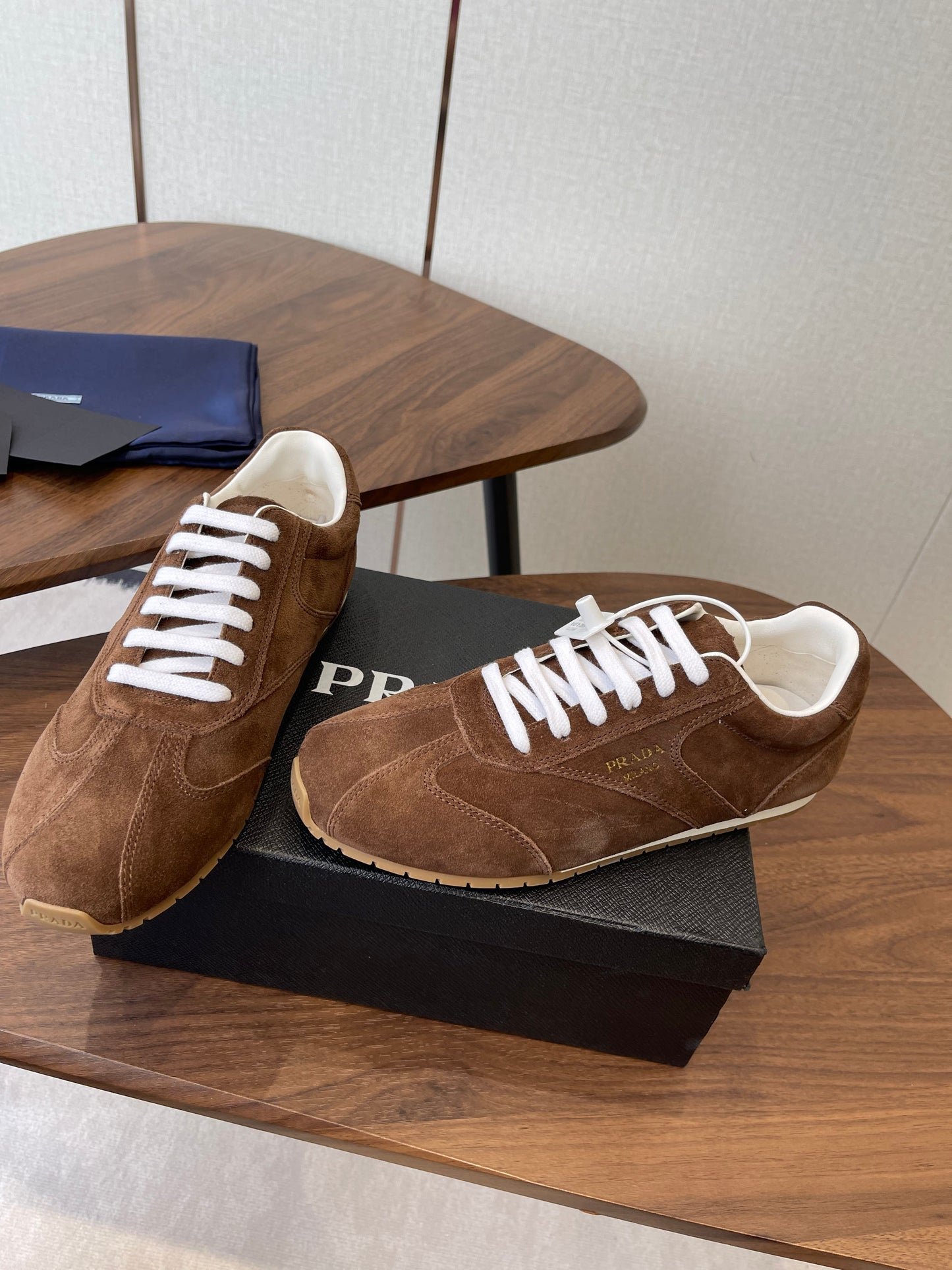 PRADA 25S SNEAKER IN BROWN SUEDE STYLE 12 - 35