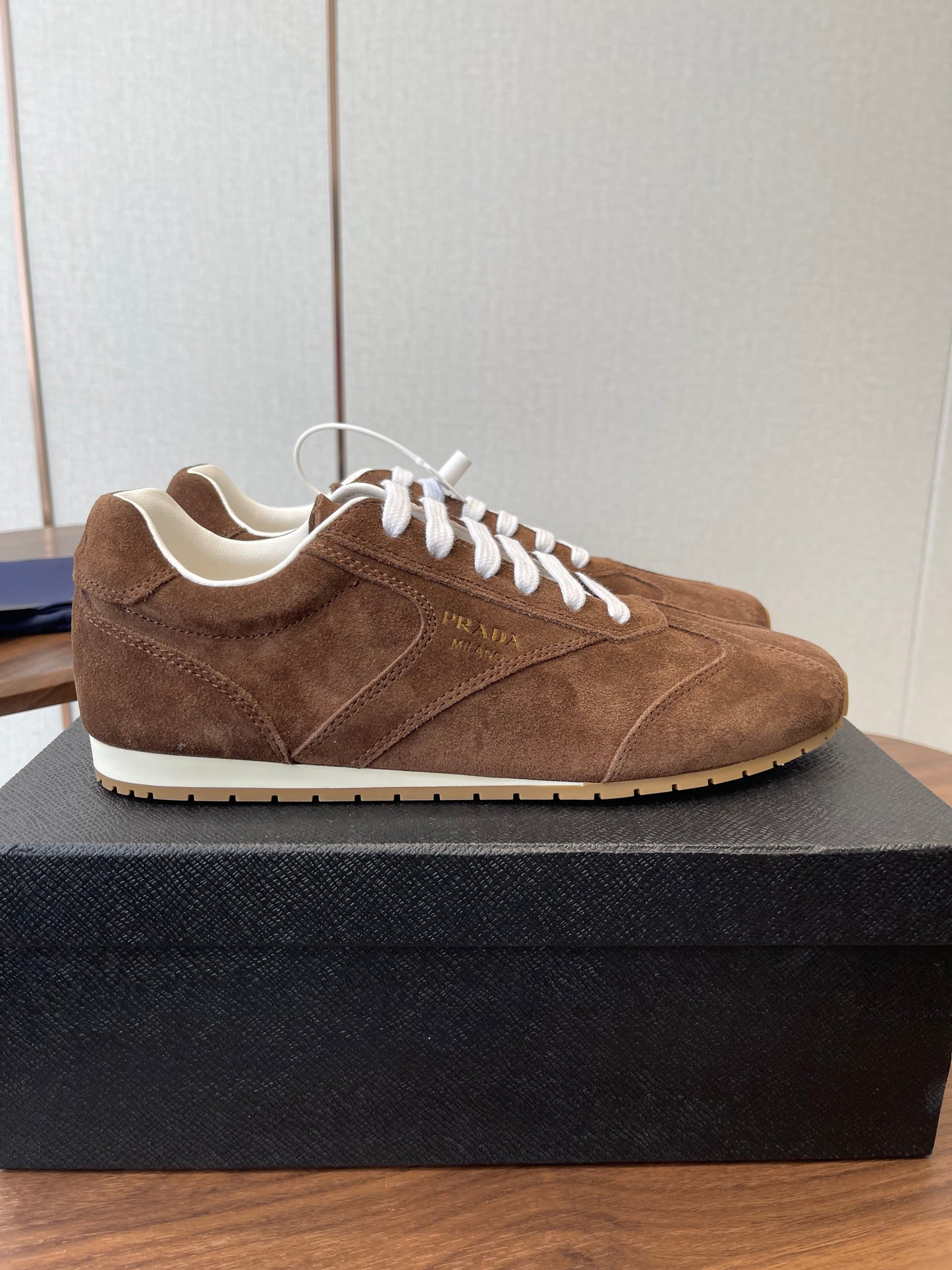 PRADA 25S SNEAKER IN BROWN SUEDE STYLE 12 - 35