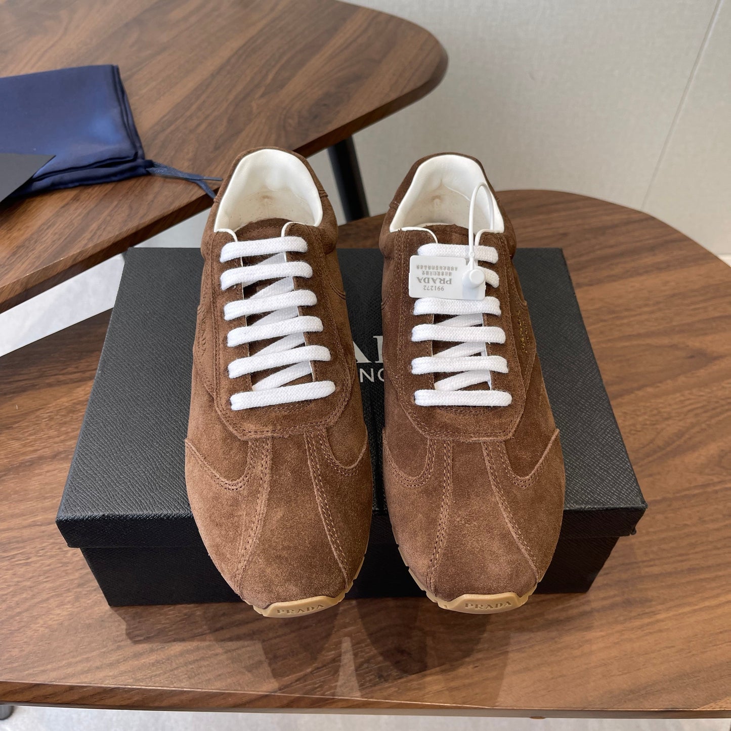 PRADA 25S SNEAKER IN BROWN SUEDE STYLE 12 - 35