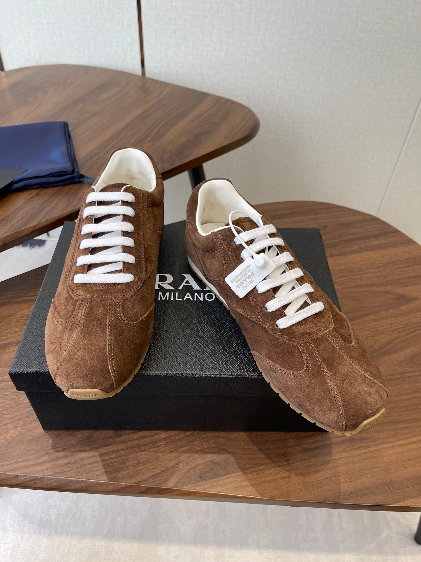 PRADA 25S SNEAKER IN BROWN SUEDE STYLE 12 - 35