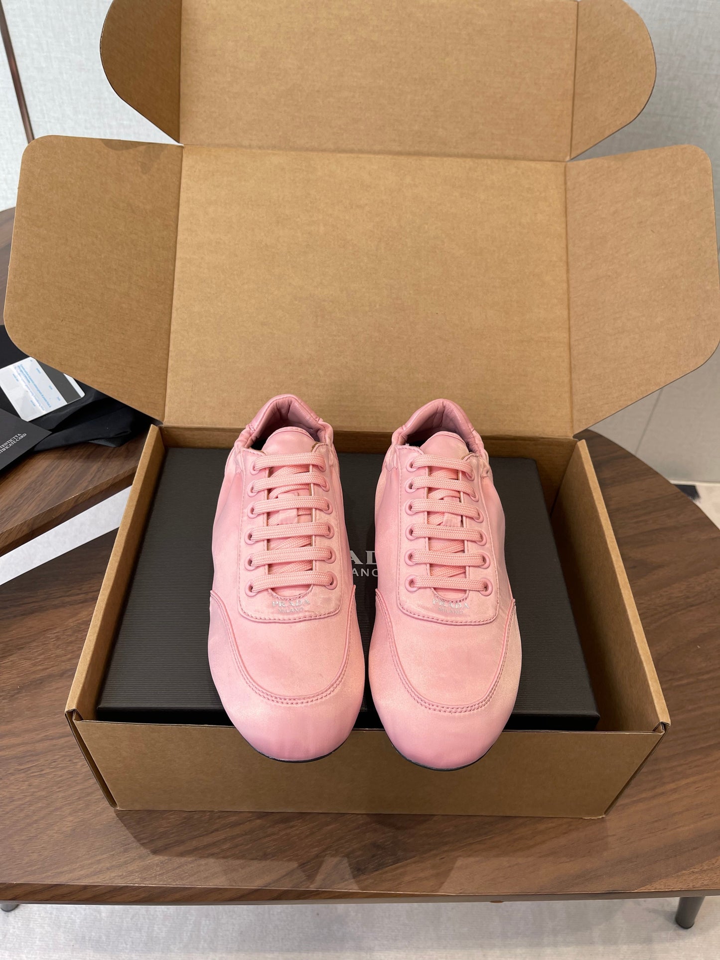 PRADA 25S SNEAKER IN PINK SILK - 35