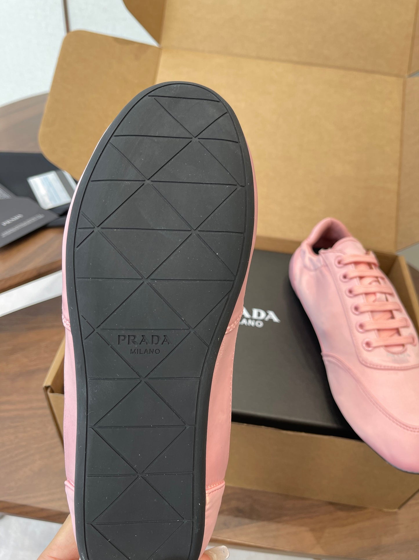 PRADA 25S SNEAKER IN PINK SILK - 35