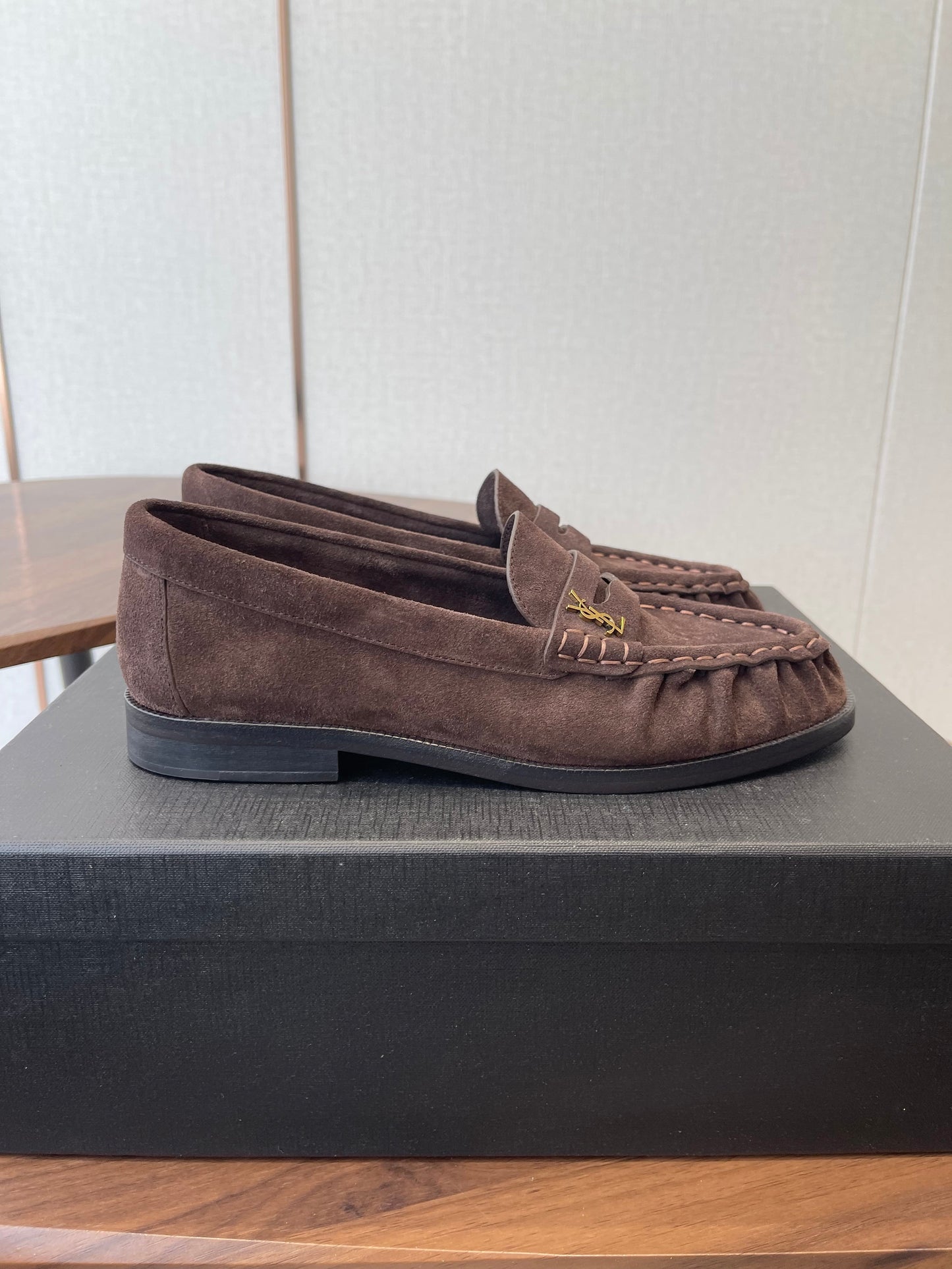 ЛОФЕРИ YSL 26S З КОРИЧНЕВОЇ ЗАМШІ