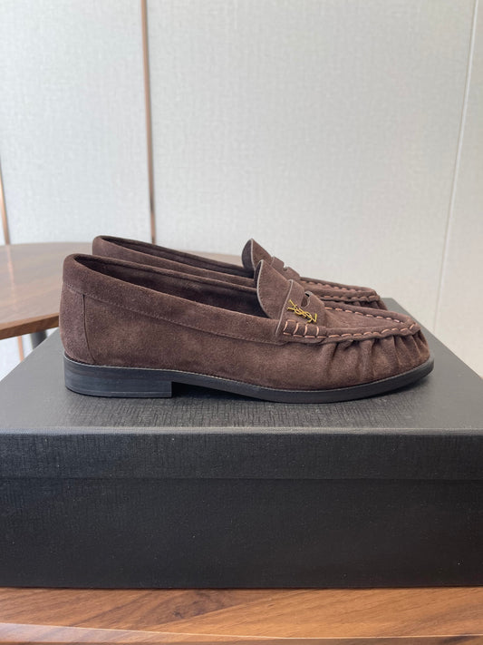 ЛОФЕРИ YSL 26S З КОРИЧНЕВОЇ ЗАМШІ