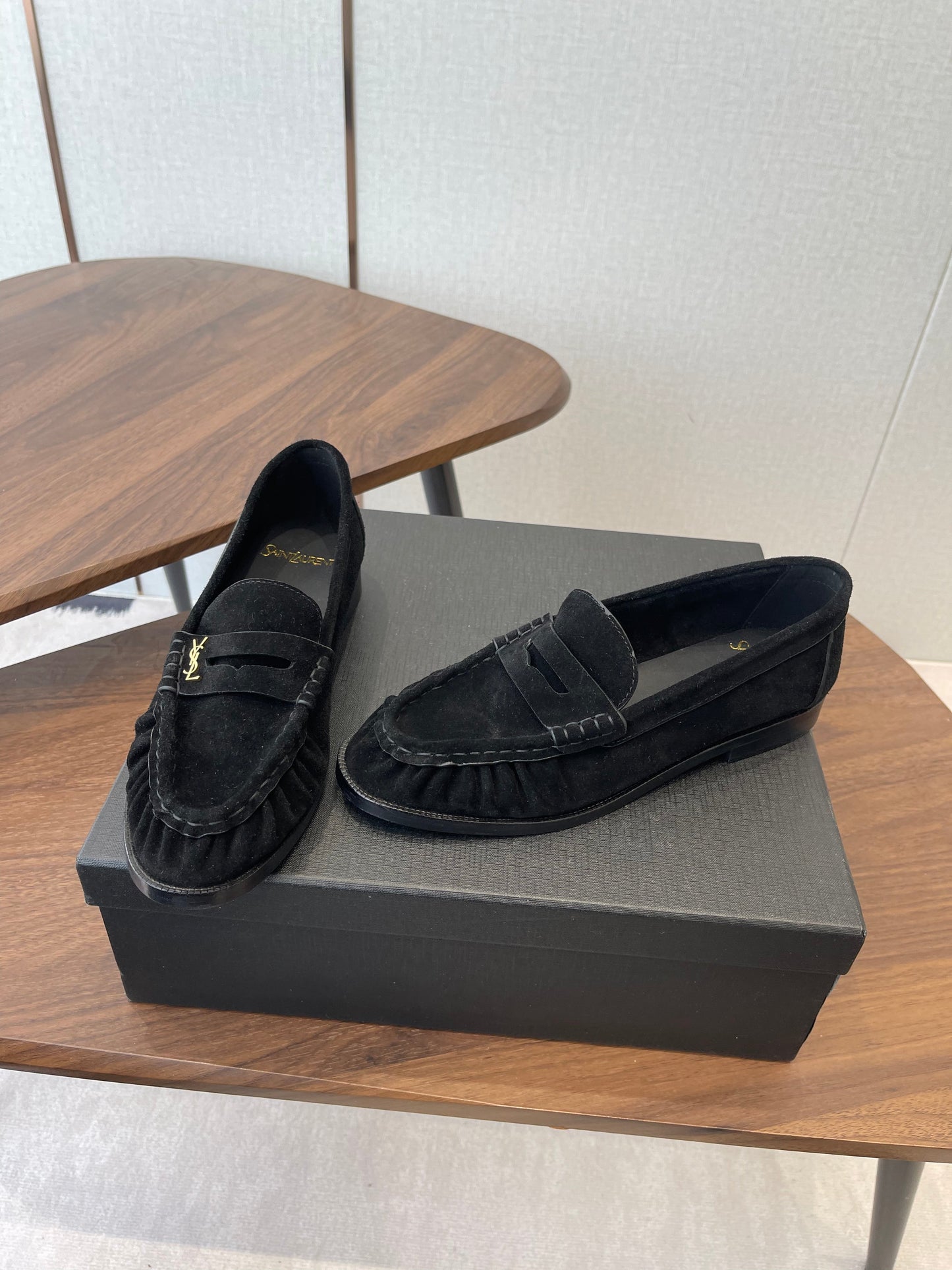 Лофери YSL 26S З ЧОРНОЇ ЗАМШІ