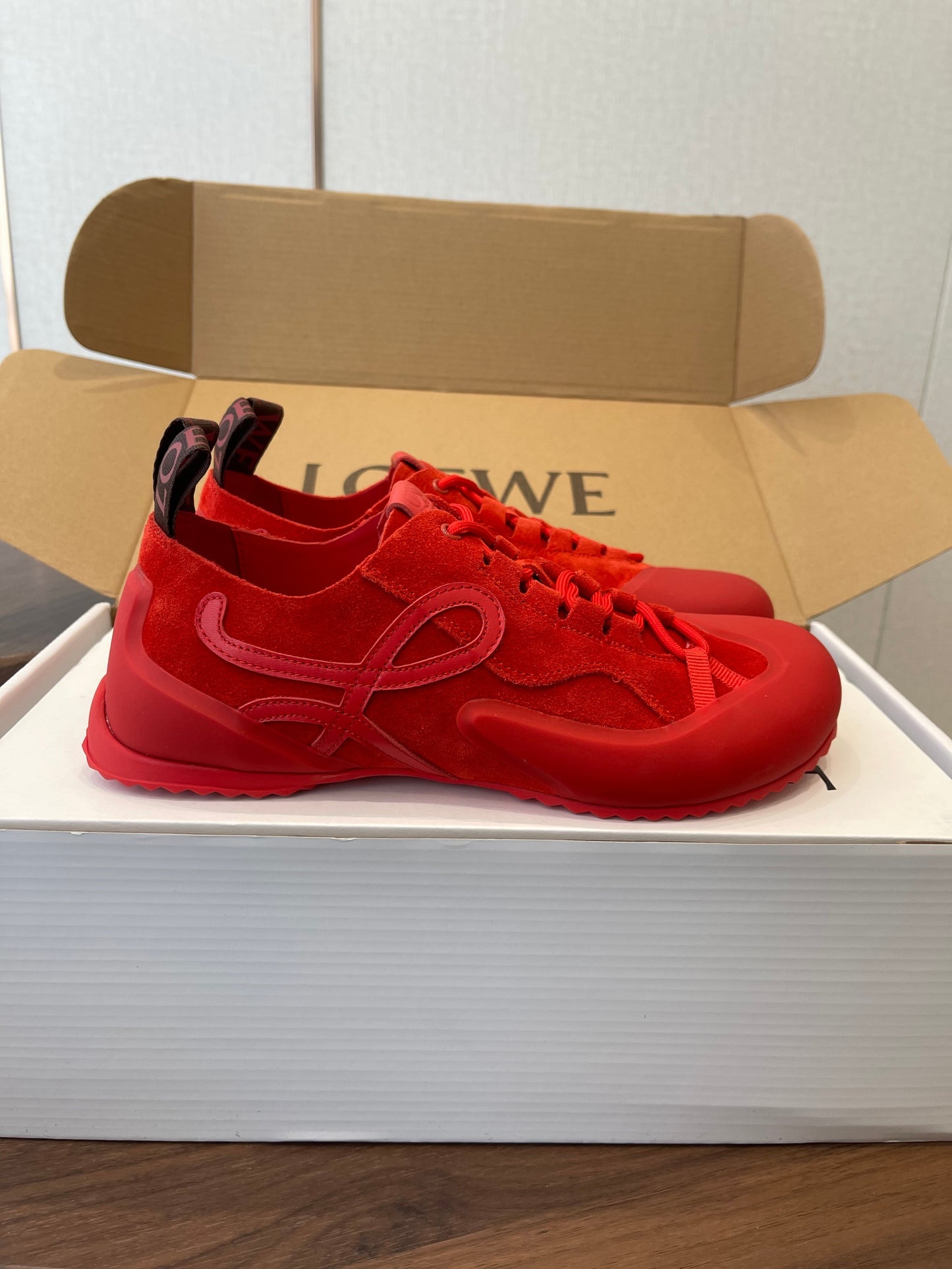 КРОСІВКИ LOEWE 26S FLOW RUNNER 20 ММ ІЗ ТЕМНО-ЧЕРВОНОЇ ЗАМШІ