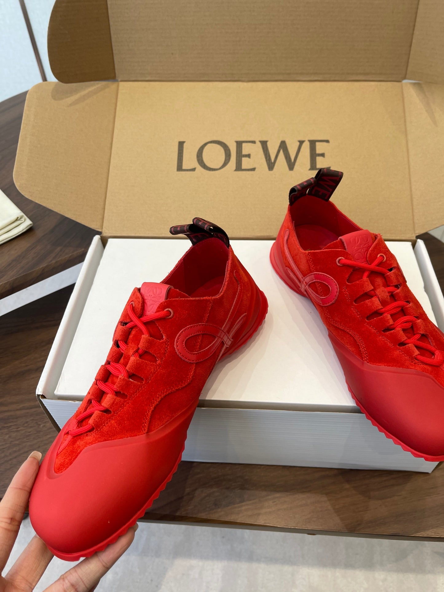 КРОСІВКИ LOEWE 26S FLOW RUNNER 20 ММ ІЗ ТЕМНО-ЧЕРВОНОЇ ЗАМШІ