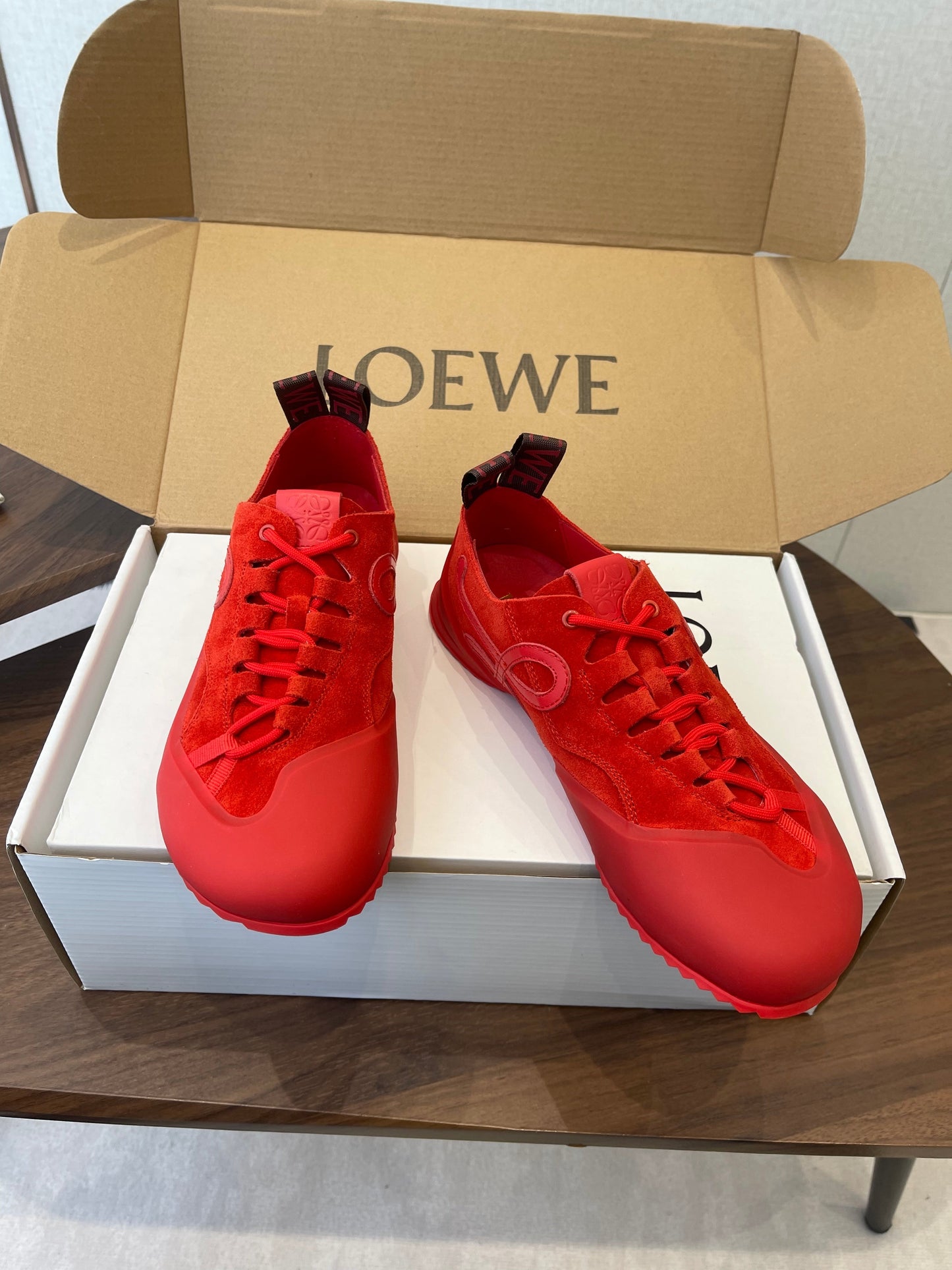 КРОСІВКИ LOEWE 26S FLOW RUNNER 20 ММ ІЗ ТЕМНО-ЧЕРВОНОЇ ЗАМШІ
