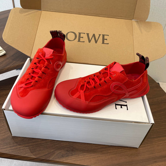 КРОСІВКИ LOEWE 26S FLOW RUNNER 20 ММ ІЗ ТЕМНО-ЧЕРВОНОЇ ЗАМШІ