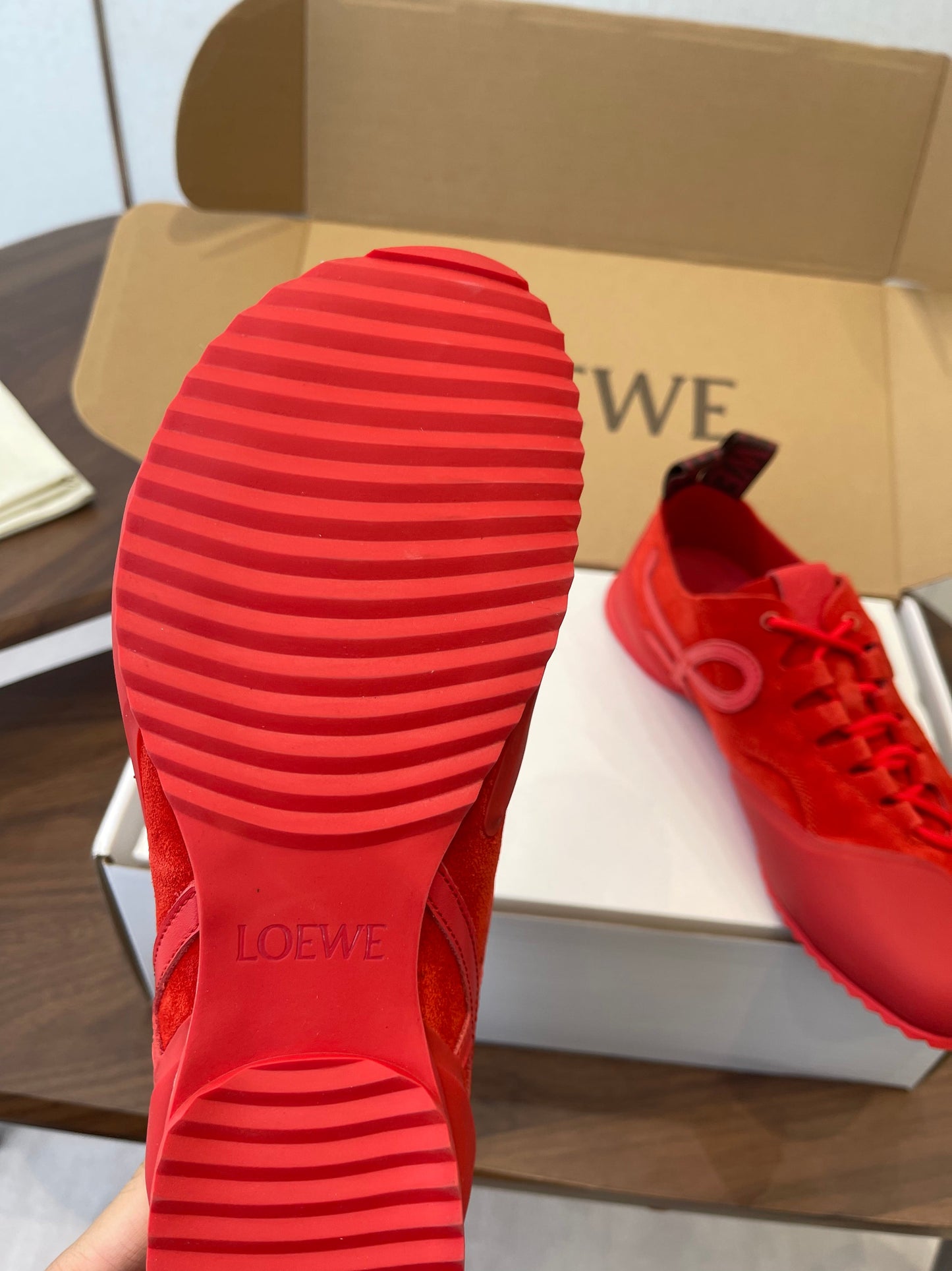 КРОСІВКИ LOEWE 26S FLOW RUNNER 20 ММ ІЗ ТЕМНО-ЧЕРВОНОЇ ЗАМШІ