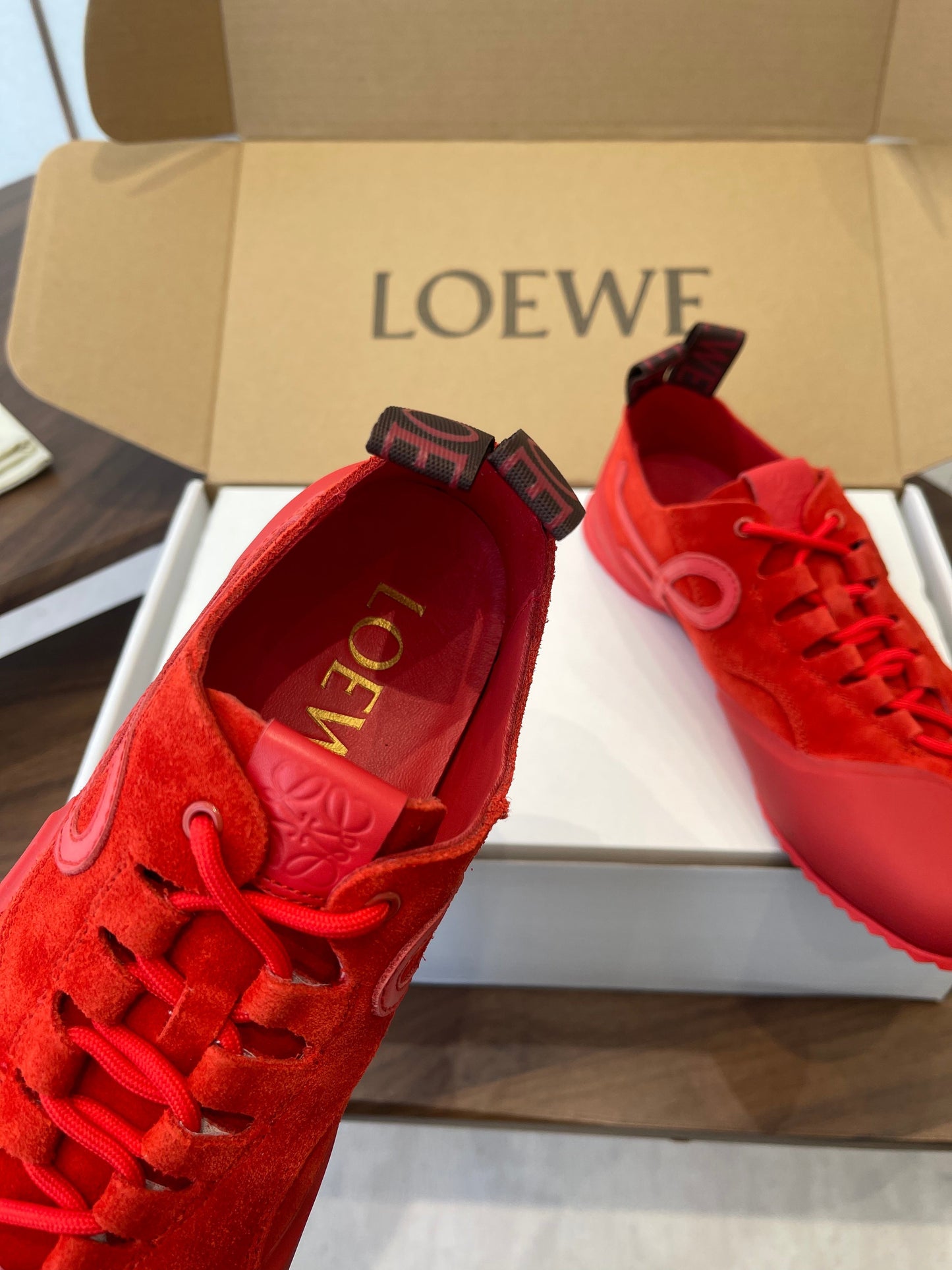КРОСІВКИ LOEWE 26S FLOW RUNNER 20 ММ ІЗ ТЕМНО-ЧЕРВОНОЇ ЗАМШІ