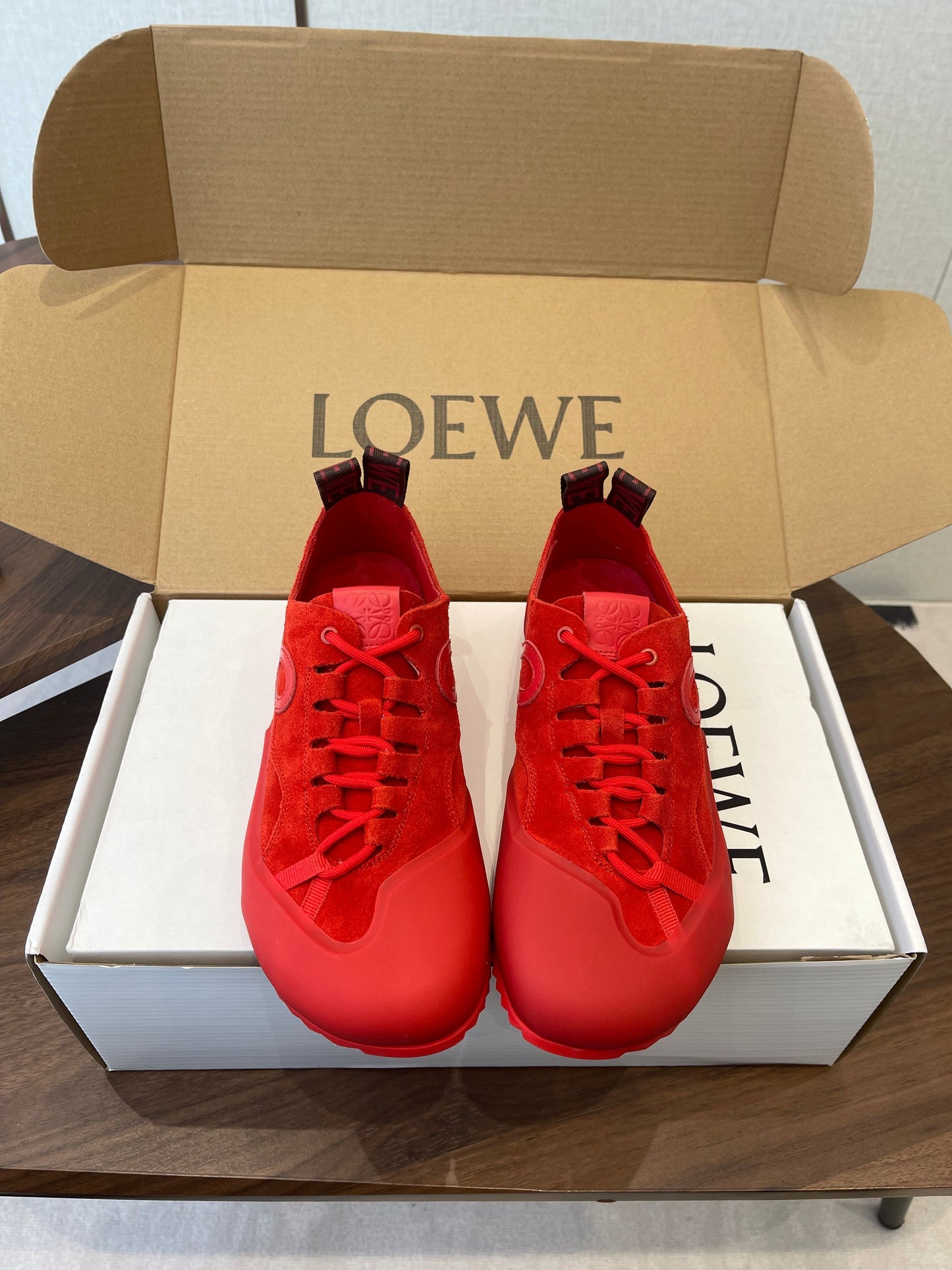 КРОСІВКИ LOEWE 26S FLOW RUNNER 20 ММ ІЗ ТЕМНО-ЧЕРВОНОЇ ЗАМШІ