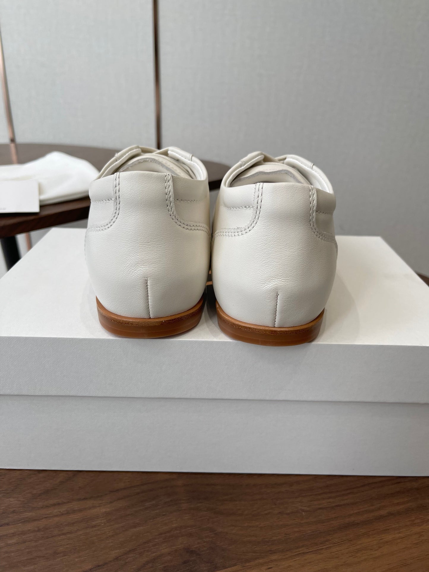 THE ROW 26S SNEAKERS IN WHITE CALFSKIN