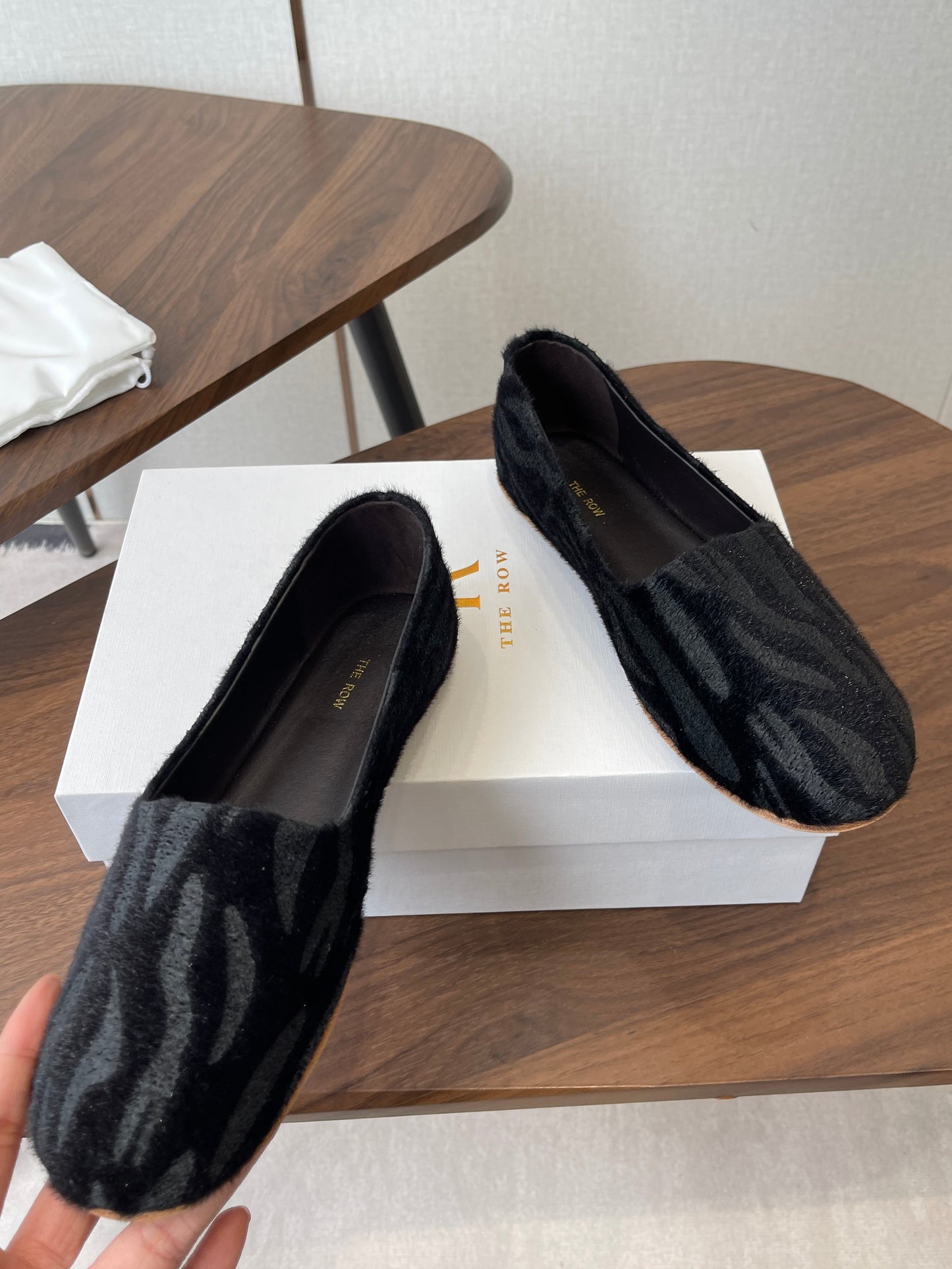 THE ROW 26S MARY JANES IN BLACK ZEBRA PRINT PONY HAIR