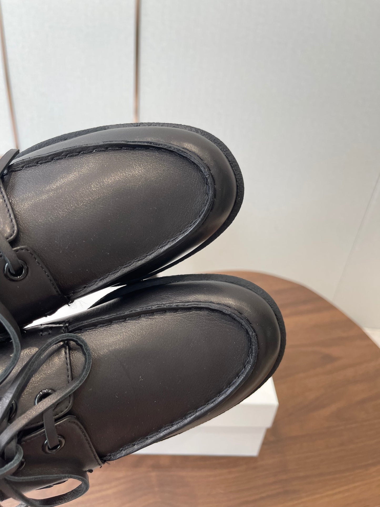 THE ROW 26S LOAFERS IN BLACK CALFSKIN