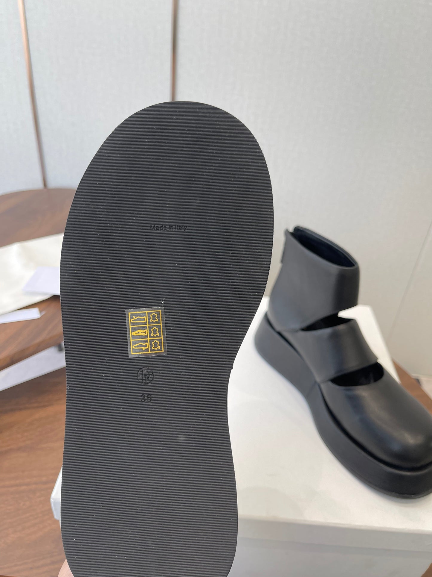 THE ROW 26S PLATFORM MARY JANE IN BLACK CALFSKIN